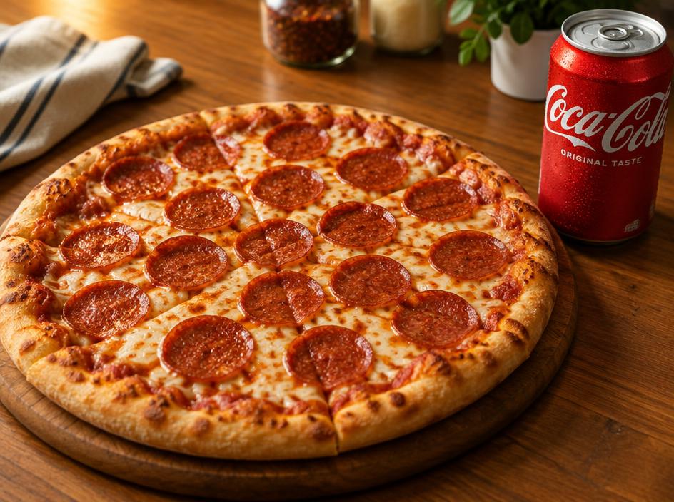 Medium Cheese / Pepperoni Pizza + Pop