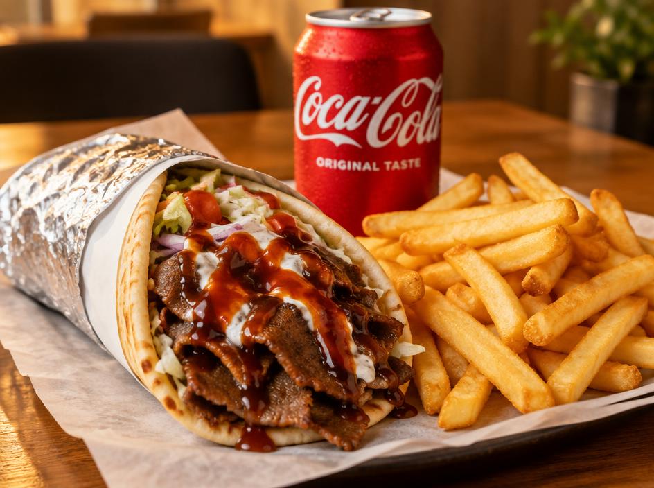Donair Wrap + Fries + Pop