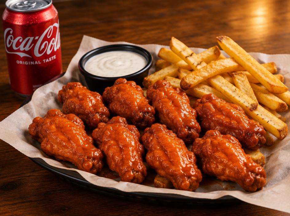 10 Wings + Fries + Pop